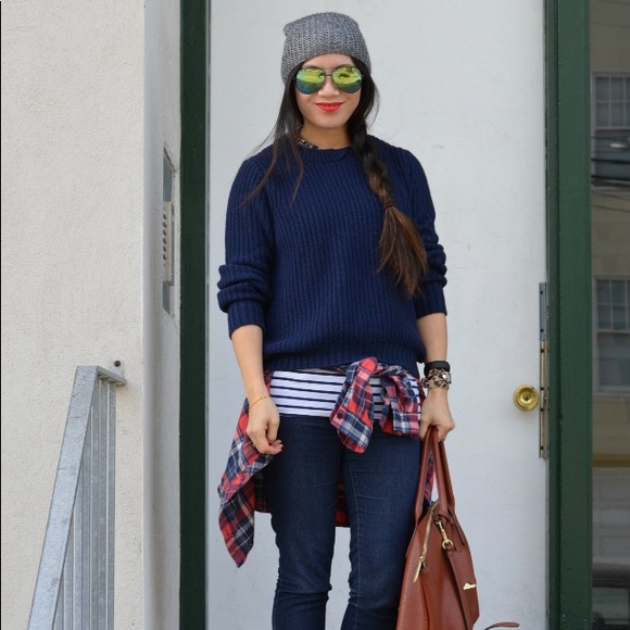 3.1 Phillip Lim for Target Sweaters - 3.1 Phillip Lim Chunky Knit Navy Blue Sweater